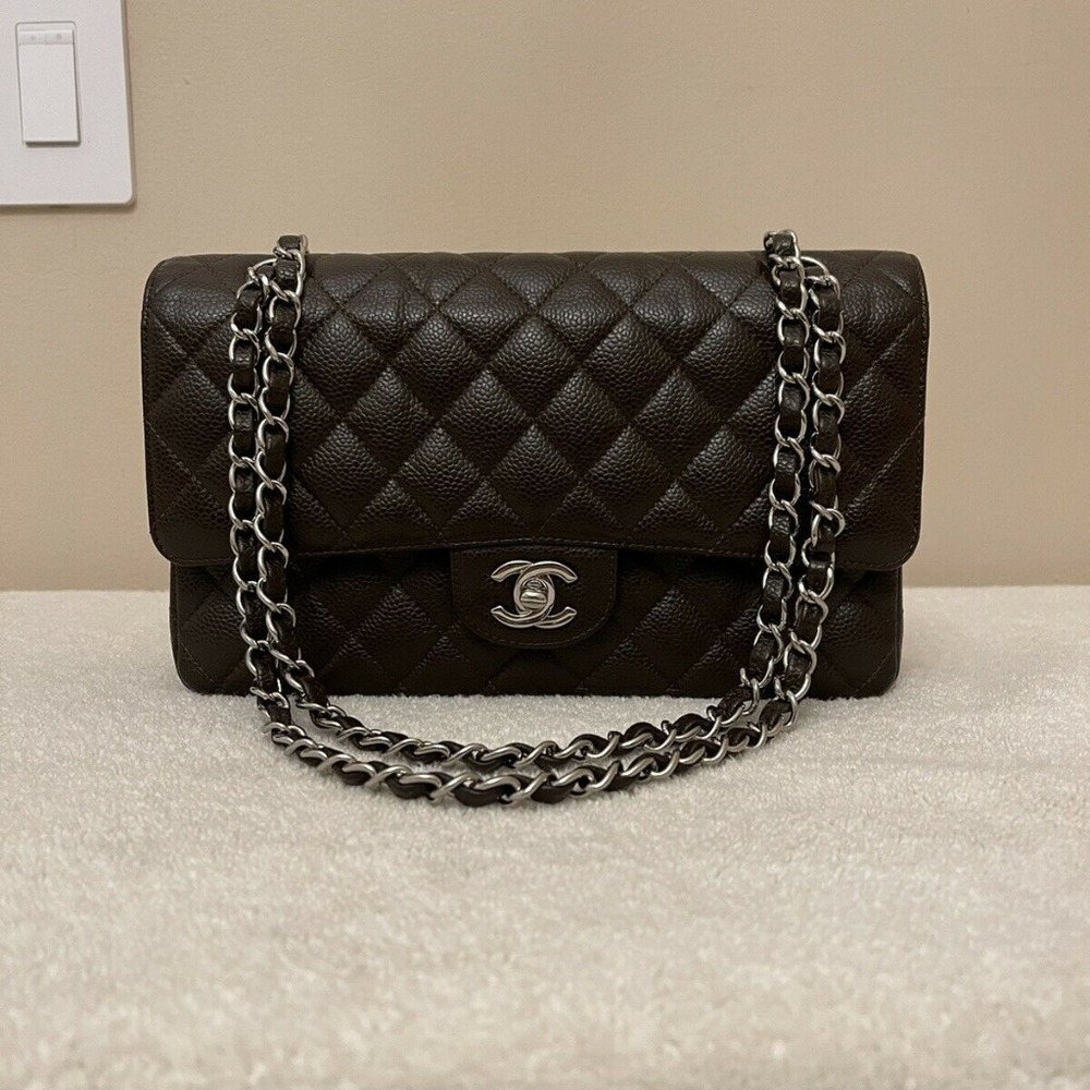 READ DESCRIPTION - Chanel Classic Flap Bag Medium Caviar Brown